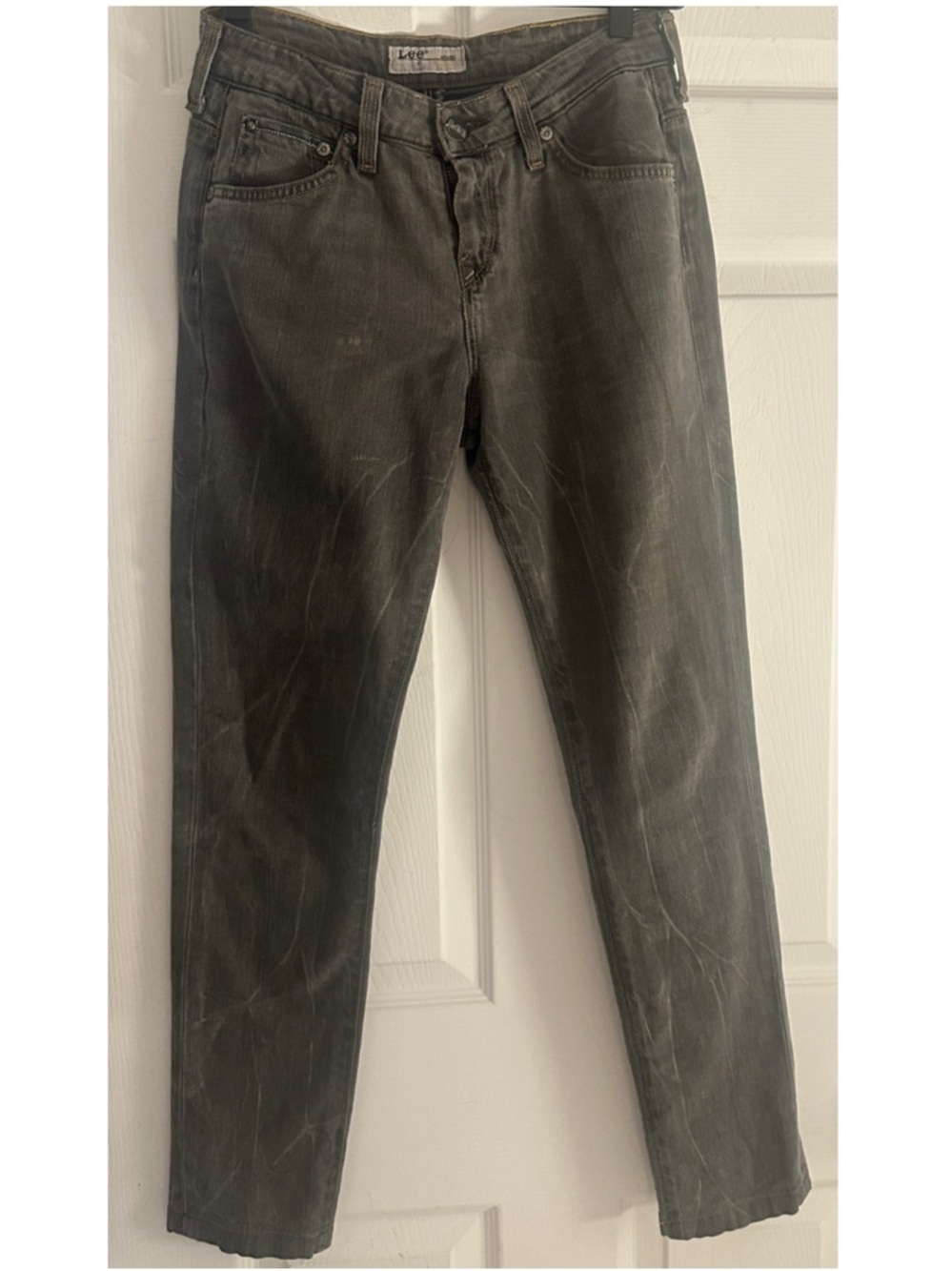 Lee Washed Charcoal Straight-Leg Jeans